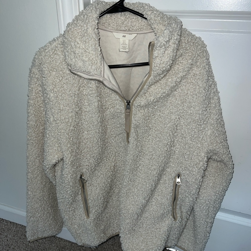 H&M half zip sherpa